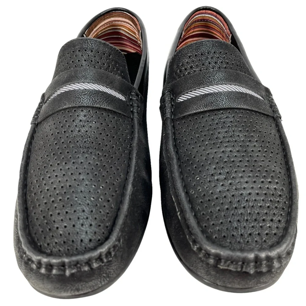 Stacy Adams | Corby Moc Toe Saddle Slip On Black Loafer | Men’s 12 M‎